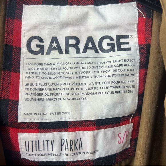 Garage cargo coat brown with gold hardware button up waist cinch jacket π§₯ - Picture 5 of 7